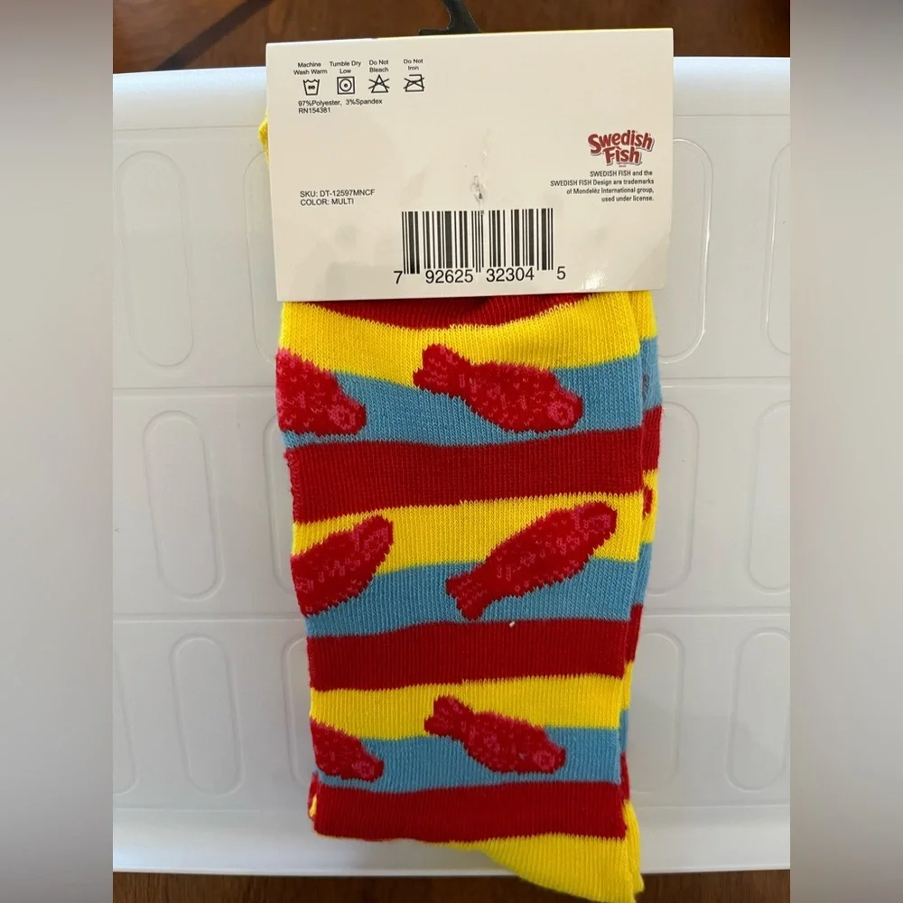 Crazy Socks Swedish Fish Fits Men’s Shoe Size 6-12